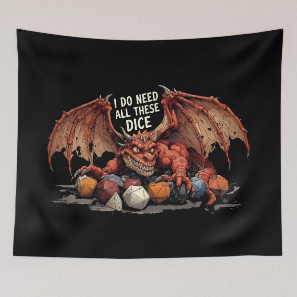 Item preview, I Do Need All These Dice Fierce Dragon Hoard Art designed and sold by Fenay Designs.