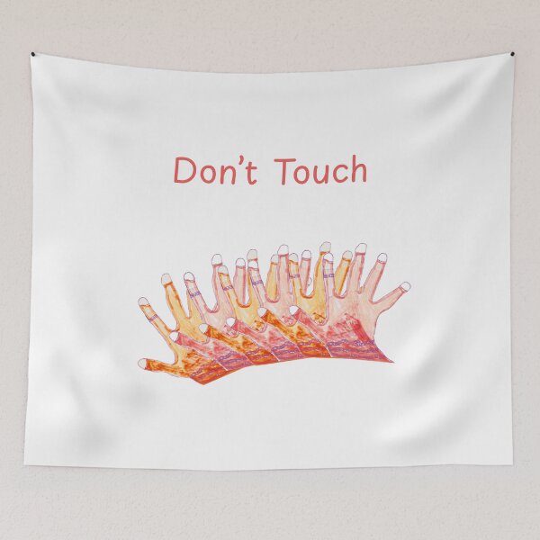 Item preview, Don’t Touch Hands Illustration - Whimsical Naive Art designed and sold by nimbfeja.