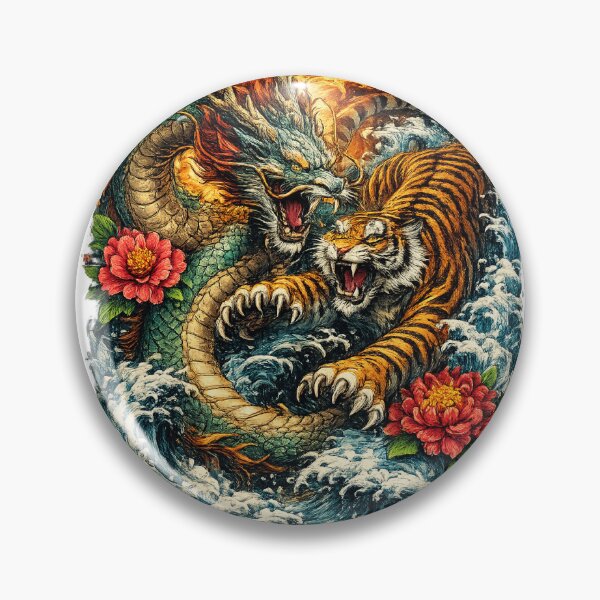 Item preview, Dragon vs Tiger – Elemental Battle of Fire and Water designed and sold by NebRx.