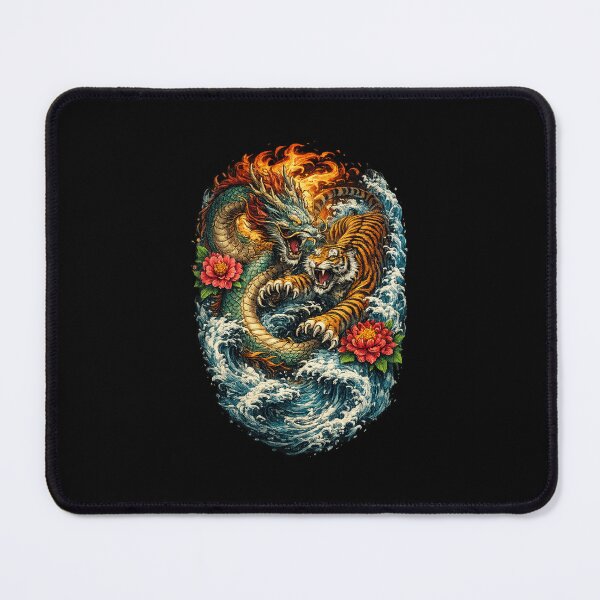 Item preview, Dragon vs Tiger – Elemental Battle of Fire and Water designed and sold by NebRx.