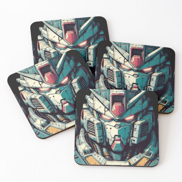 Item preview, Retro Battle Damaged Mecha Robot Portrait designed and sold by MouradStudio.