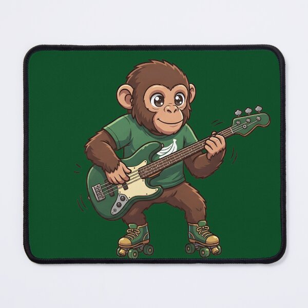 Item preview, Groovy Funk Chimpanzee Bassist - Anime Skate Rock Mascot T-Shirt designed and sold by WalterAdd.
