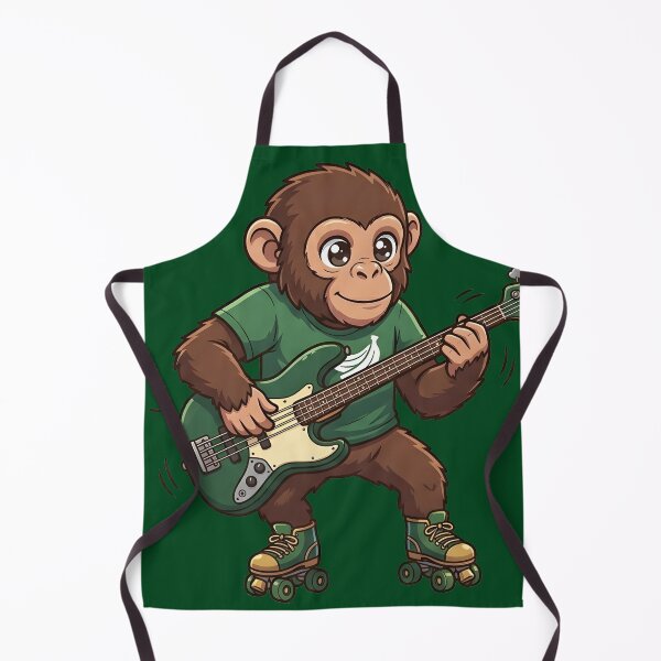 Item preview, Groovy Funk Chimpanzee Bassist - Anime Skate Rock Mascot T-Shirt designed and sold by WalterAdd.