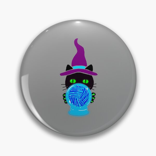 Item preview, Neon Witch Cat with Yarn Ball – Knitting Magic Design designed and sold by ArtyWares.