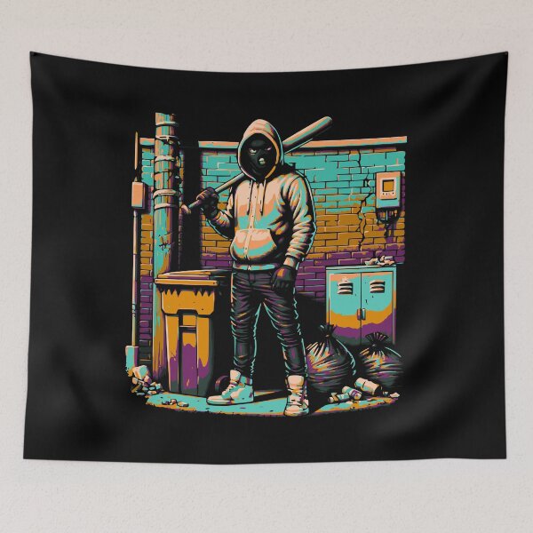 Item preview, Neon Street Vigilante – Retro Urban Arcade Style Design designed and sold by onlin3boutiqu3.