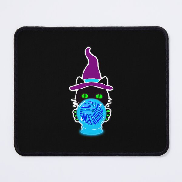 Item preview, Neon Witch Cat with Yarn Ball – Knitting Magic Design sticker version designed and sold by ArtyWares.