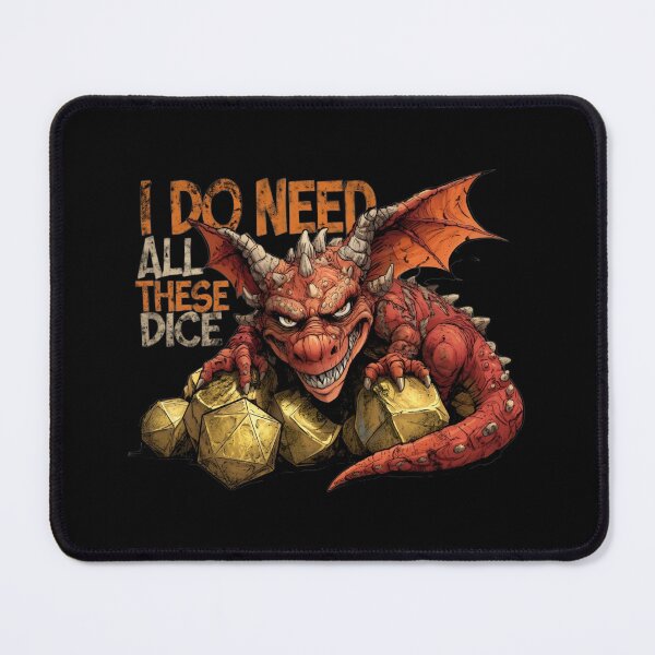 Item preview, I Do Need All These Dice Gold Hoard Dragon Graphic designed and sold by Fenay Designs.