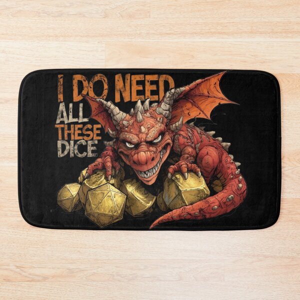 Item preview, I Do Need All These Dice Gold Hoard Dragon Graphic designed and sold by Fenay Designs.