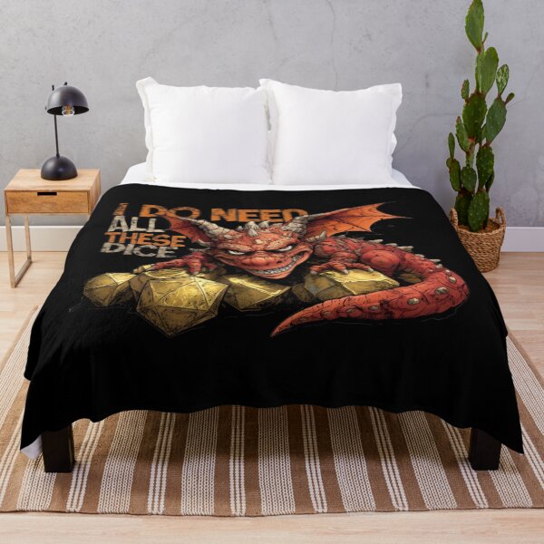 Item preview, I Do Need All These Dice Gold Hoard Dragon Graphic designed and sold by Fenay Designs.