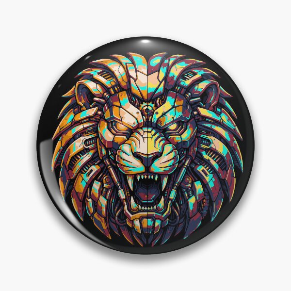 Item preview, Cyber Lion Head – Futuristic Mecha Beast Illustration designed and sold by onlin3boutiqu3.