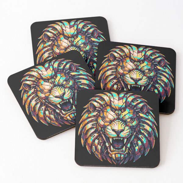 Item preview, Cyber Lion Head – Futuristic Mecha Beast Illustration designed and sold by onlin3boutiqu3.
