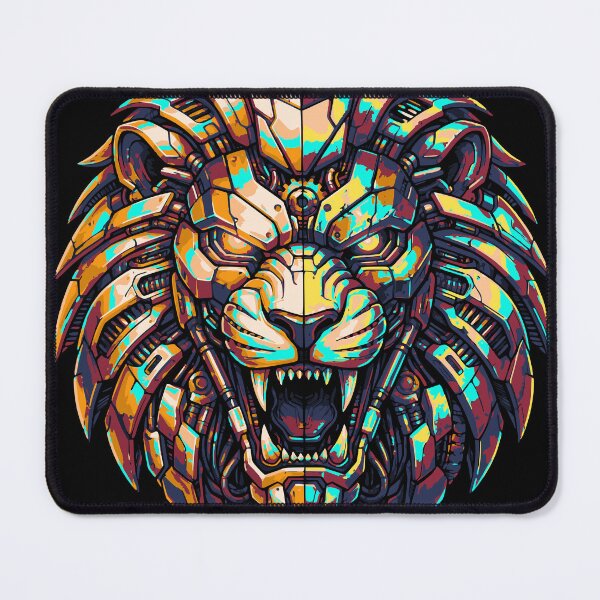 Item preview, Cyber Lion Head – Futuristic Mecha Beast Illustration designed and sold by onlin3boutiqu3.