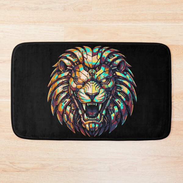 Item preview, Cyber Lion Head – Futuristic Mecha Beast Illustration designed and sold by onlin3boutiqu3.