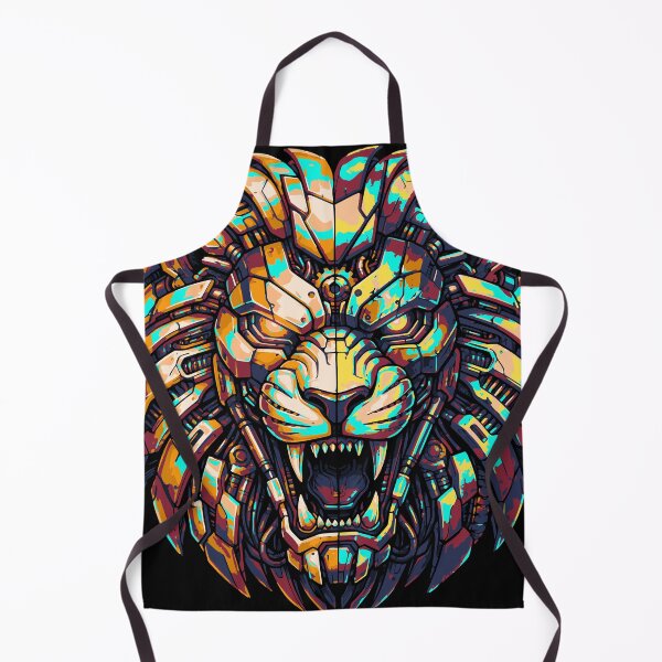Item preview, Cyber Lion Head – Futuristic Mecha Beast Illustration designed and sold by onlin3boutiqu3.