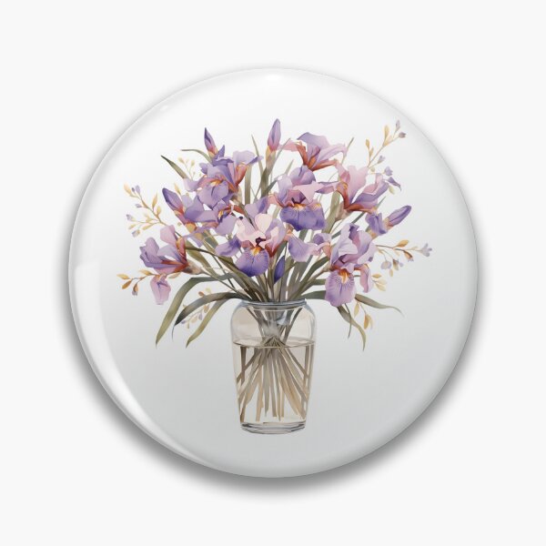 Item preview, Purple irises bouquet watercolor designed and sold by uunaa.