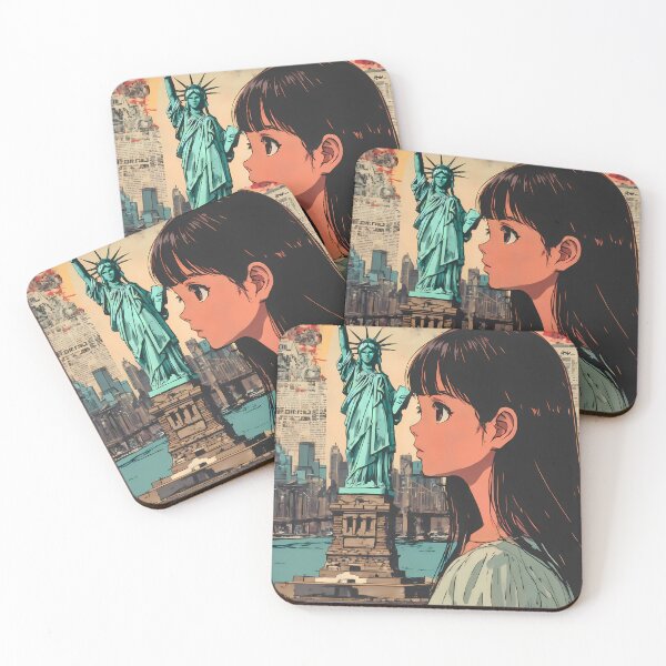 Item preview, New York Dream Journey – Japanese Retro Poster with Anime Girl designed and sold by JacksoonLester.
