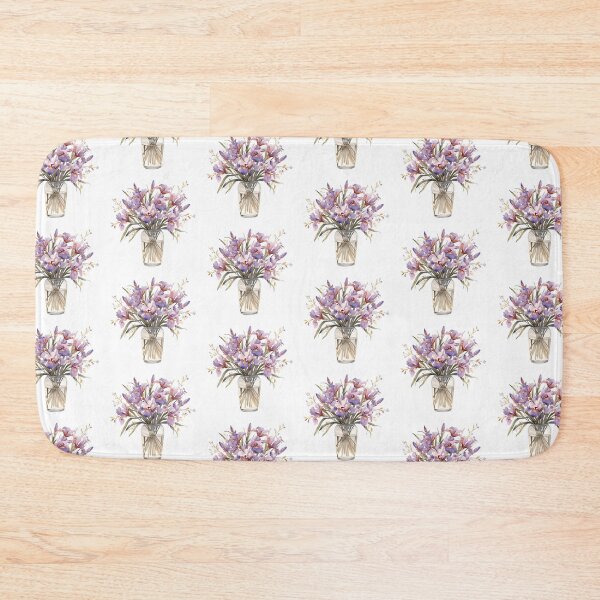 Item preview, Purple irises bouquet watercolor designed and sold by uunaa.