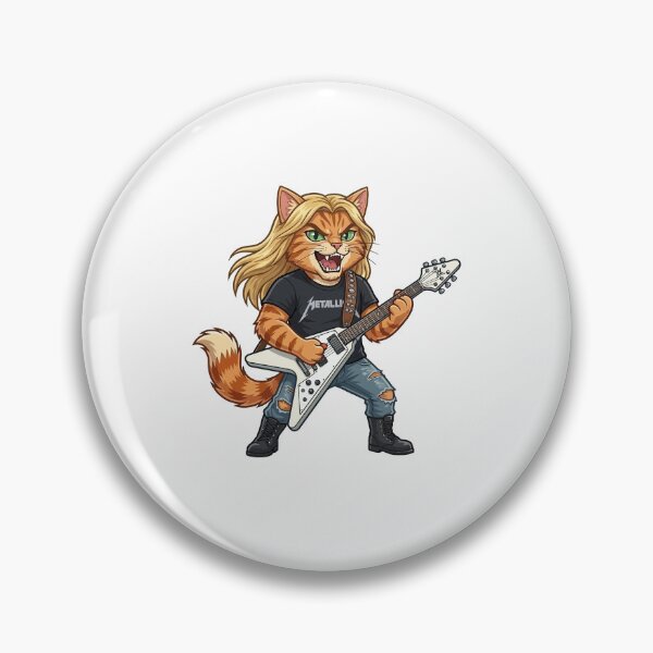 Item preview, Heavy Metal Guitarist Cat - Thrash Metal Legend Tribute designed and sold by henryavincnt.
