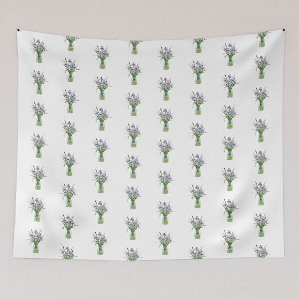Item preview, Blue irises bouquet watercolor designed and sold by uunaa.