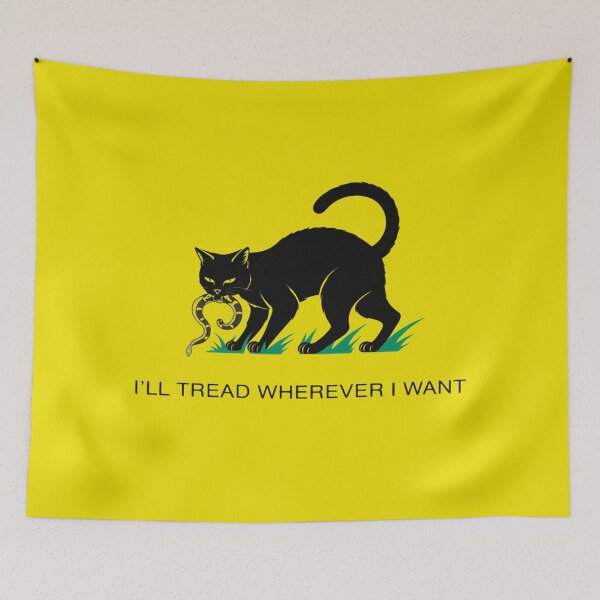 Item preview, Ill Tread Wherever I Want Cat Lover Funny Quote designed and sold by SkeletonsDanger.