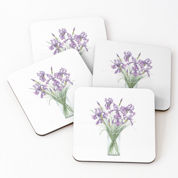 Item preview, Purple irises bouquet watercolor designed and sold by uunaa.