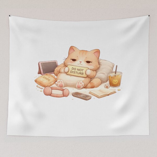 Item preview, Do Not Disturb Cat | Cute Lazy Cat Aesthetic | Kawaii Relatable Introvert Design designed and sold by The Mood Index.