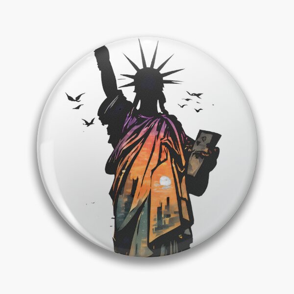 Item preview, Statue of Liberty Inner Skyline – Colorful Negative Space Art designed and sold by JacksoonLester.