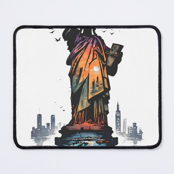 Item preview, Statue of Liberty Inner Skyline – Colorful Negative Space Art designed and sold by JacksoonLester.