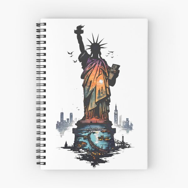 Item preview, Statue of Liberty Inner Skyline – Colorful Negative Space Art designed and sold by JacksoonLester.