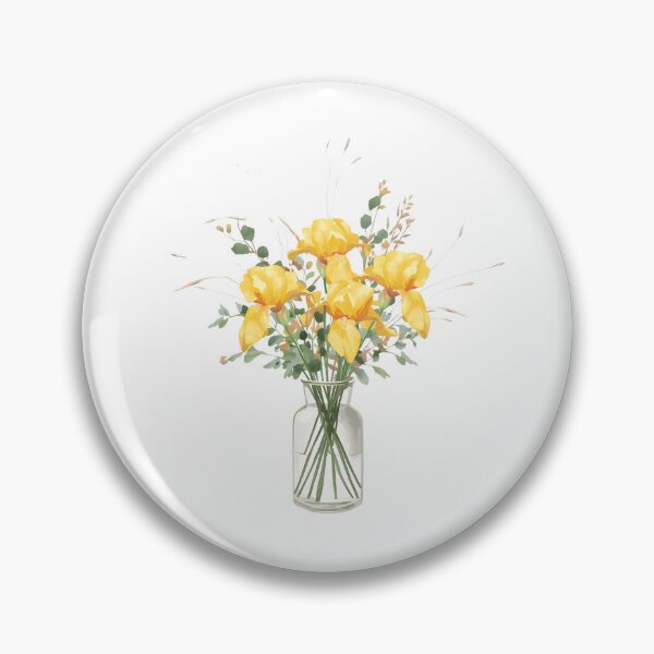 Item preview, Yellow irises bouquet watercolor designed and sold by uunaa.