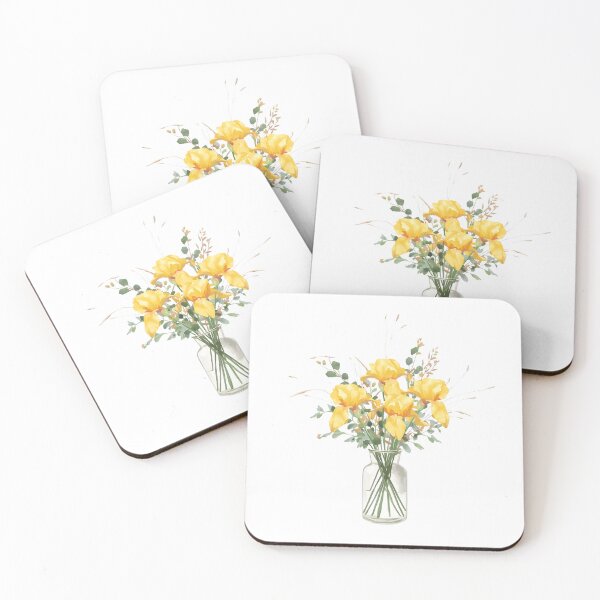 Item preview, Yellow irises bouquet watercolor designed and sold by uunaa.