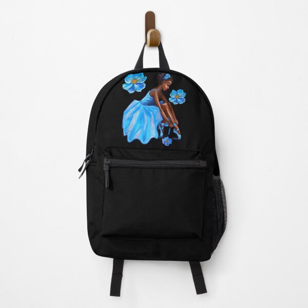 Item preview, Dance - Brown Ballet Dancer and teacher gifts. African American Ballerina with blue flowers designed and sold by Artonmytee.