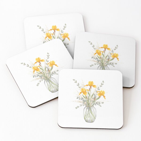 Item preview,  Yellow irises bouquet watercolor designed and sold by uunaa.