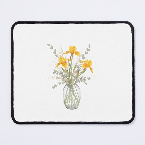 Item preview, Yellow irises bouquet watercolor designed and sold by uunaa.