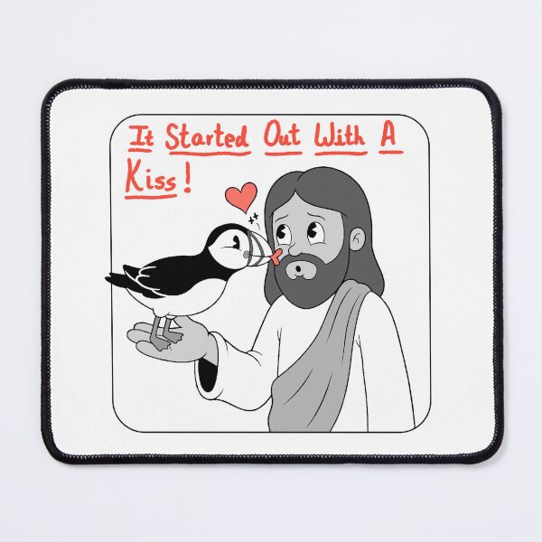 Item preview, Cute puffin kissing jesus cartoon  designed and sold by Blupunk.