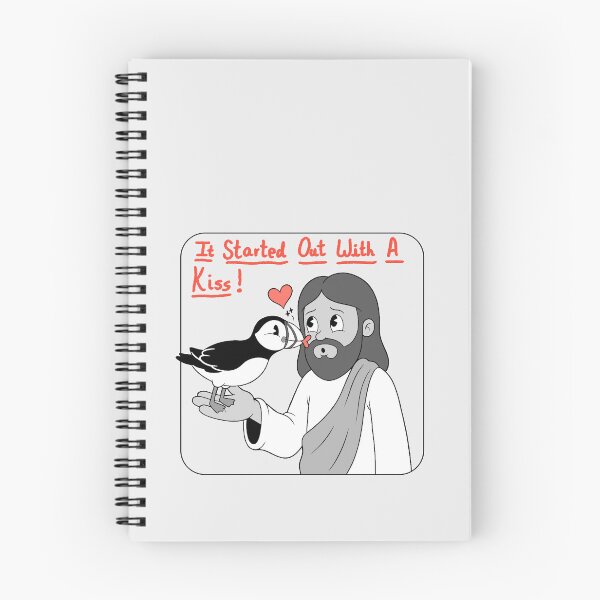 Item preview, Cute puffin kissing jesus cartoon  designed and sold by Blupunk.
