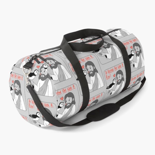 Item preview, Cute puffin kissing jesus cartoon  designed and sold by Blupunk.