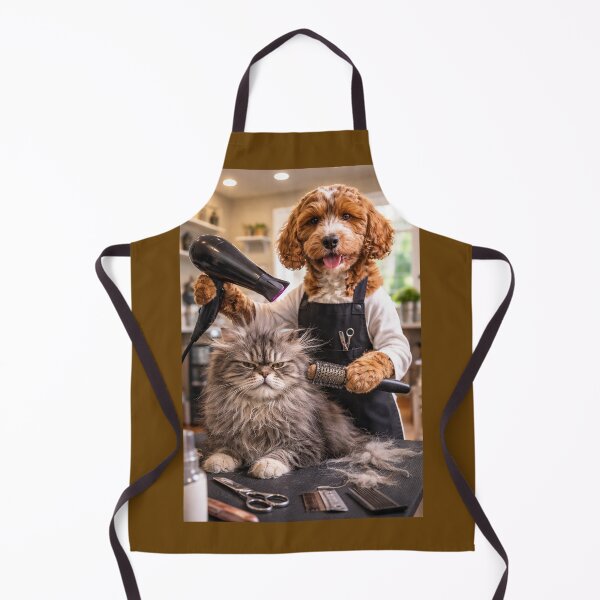 Item preview, Cockapoo Hairdresser Grooming a Cat designed and sold by Paul Thompson Photography.