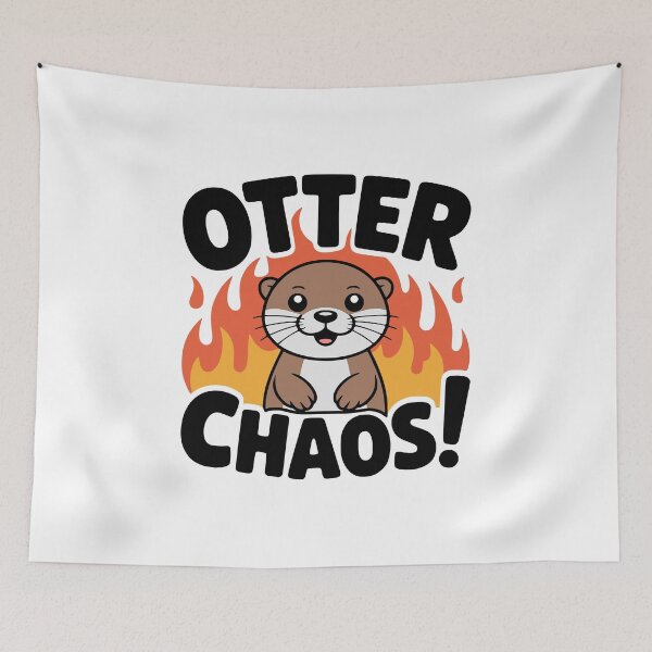 Item preview, OTTER CHAOS! Funny Otter T-Shirt – Playful Animal Pun Apparel designed and sold by PMCreative.