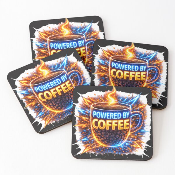 Item preview, POWERED by COFFEE designed and sold by Nika Art Studio.