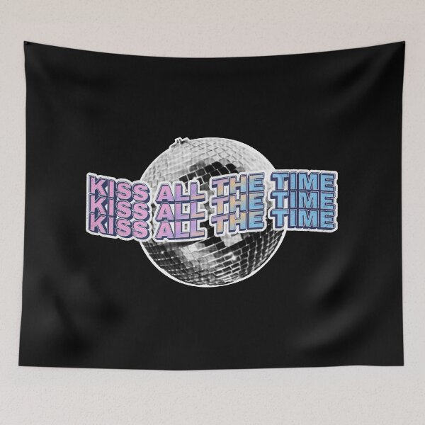 Item preview, Kiss All The Time Retro Disco Ball Typography designed and sold by mauraurus.
