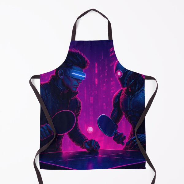 Item preview, Cyberpunk Table Tennis Duel - Neon Sci-Fi Ping Pong vs Robot T-Shirt designed and sold by OhMyPingCo.
