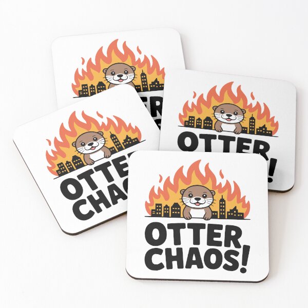 Item preview, OTTER CHAOS!" Funny Otter T-Shirt – Maniacal Otter in Flames, Wordplay Humor designed and sold by PMCreative.