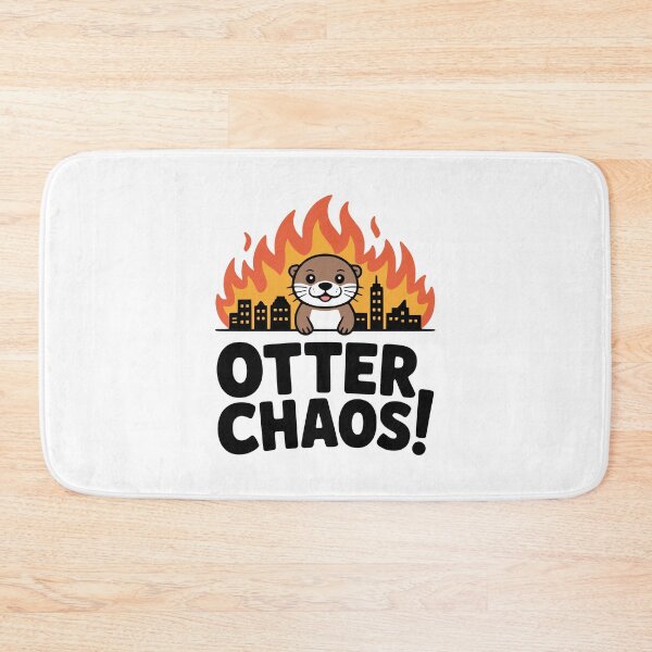 Item preview, OTTER CHAOS!" Funny Otter T-Shirt – Maniacal Otter in Flames, Wordplay Humor designed and sold by PMCreative.