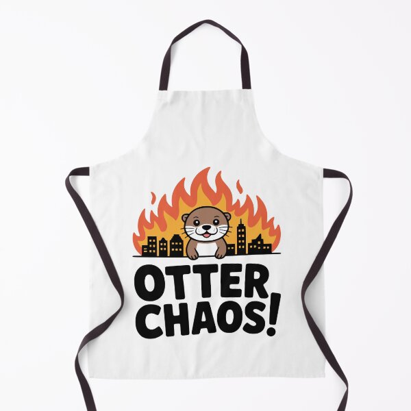 Item preview, OTTER CHAOS!" Funny Otter T-Shirt – Maniacal Otter in Flames, Wordplay Humor designed and sold by PMCreative.