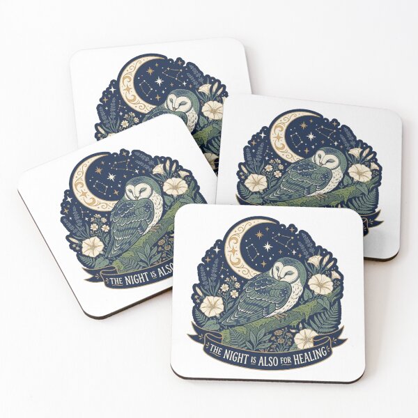 Item preview, Sleeping Owl The Night Is Also For Healing Cottagecore Mental Health Sticker designed and sold by AlexBloomStudio.