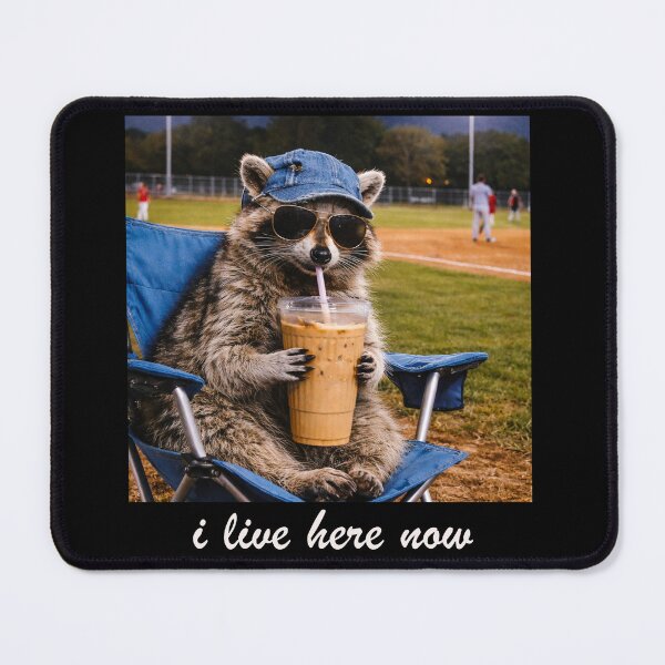 Item preview, Racoon Meme I Live Here Now Baseball , Tis The Season, Sport Lover designed and sold by vintagearttee.