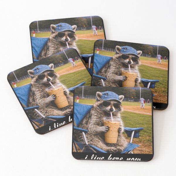 Item preview, Racoon Meme I Live Here Now Baseball , Tis The Season, Sport Lover designed and sold by vintagearttee.