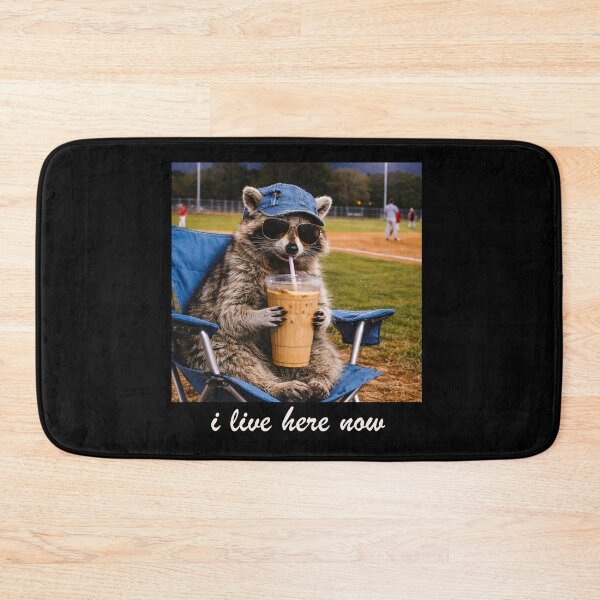 Item preview, Racoon Meme I Live Here Now Baseball , Tis The Season, Sport Lover designed and sold by vintagearttee.