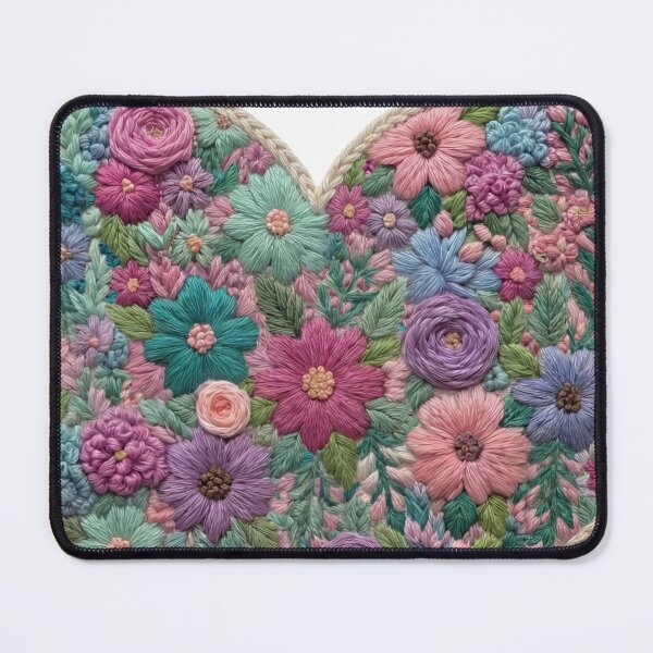 Item preview, Faux Embroidery Floral Heart – Decorative Botanical Stitch Design designed and sold by EVESTUDIOART.